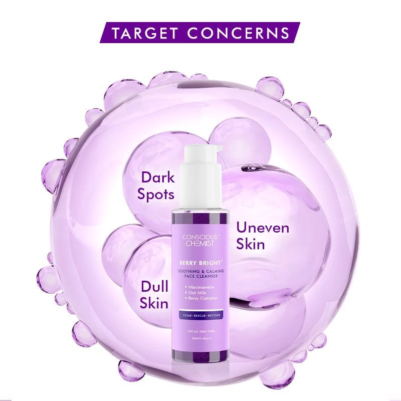 Conscious Chemist Berry Bright Soothing & Calming Face Cleanser For All Skin Types, 100 ml-3.webp